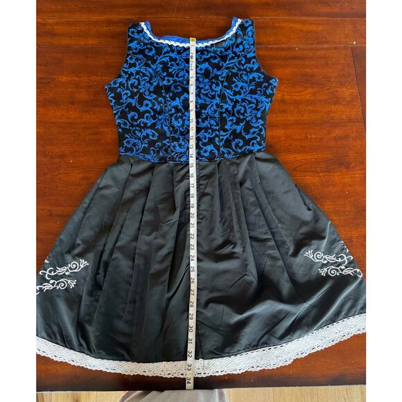 Edelweiss Barvarian Dirndl Dress Blue & Black -Dress Only Sz S Cottagecore Dress - Picture 11 of 11
